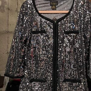 IMAN Black Sequin Blazer